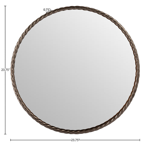 Blaire 23.75" Bronze Iron Frame Mirror, 1 Piece