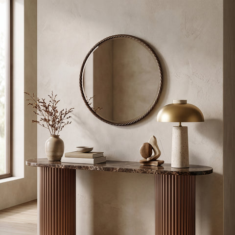 Blaire 23.75" Bronze Iron Frame Mirror, 1 Piece