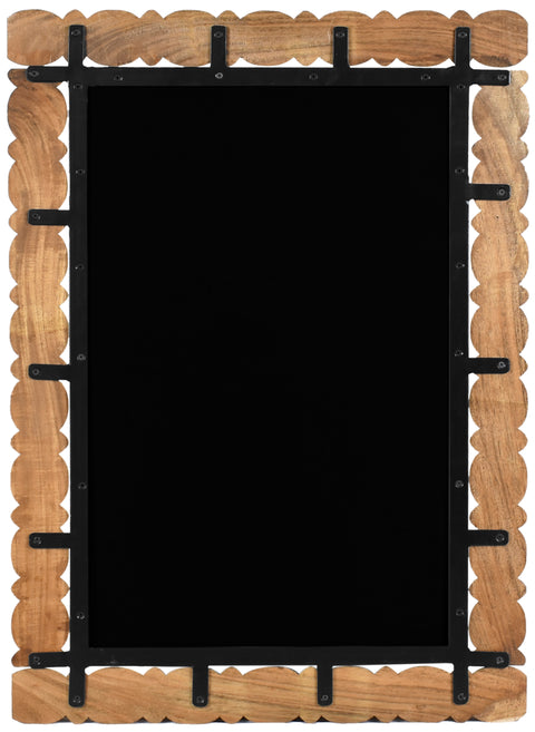 Elara 26" Brown Acacia Wood Frame Mirror, 1 Piece