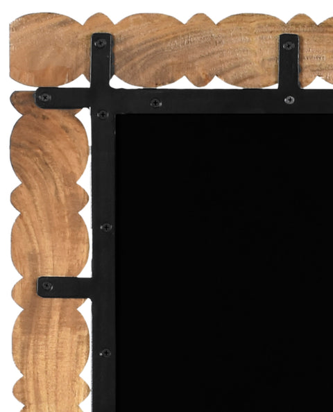 Elara 26" Brown Acacia Wood Frame Mirror, 1 Piece