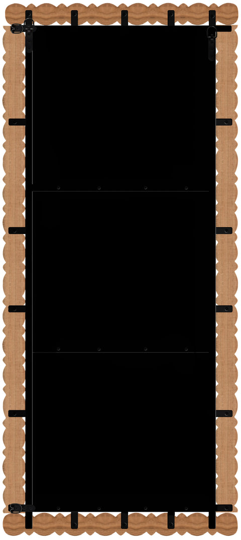 Elara 29" Brown Acacia Wood Frame Mirror, 1 Piece