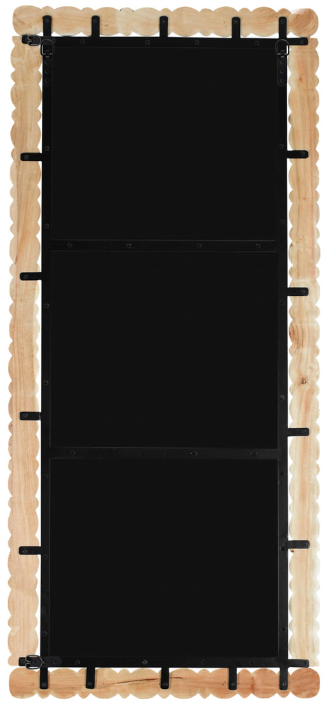 Elara 29" Bleached Acacia Wood Frame Mirror, 1 Piece