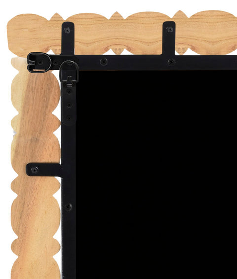 Elara 29" Bleached Acacia Wood Frame Mirror, 1 Piece