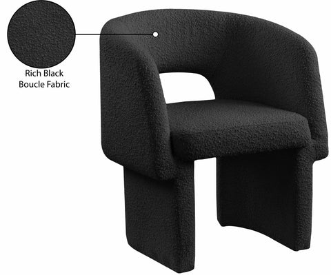 Nikki Black Boucle Fabric Dining Chair / Accent Chair C
