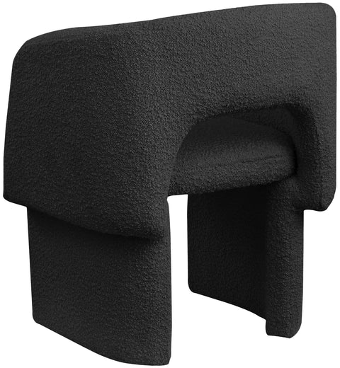 Nikki Black Boucle Fabric Dining Chair / Accent Chair C
