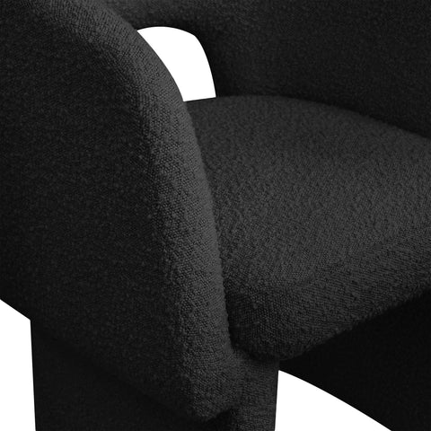 Nikki Black Boucle Fabric Dining Chair / Accent Chair C