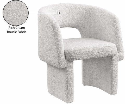 Nikki Cream Boucle Fabric Dining Chair / Accent Chair C