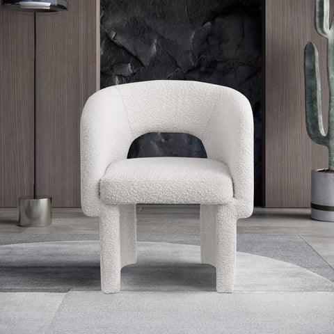 Nikki Cream Boucle Fabric Dining Chair / Accent Chair C