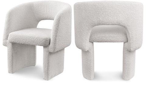 Alden Cream Boucle Fabric Upholstered Dining / Accent Chair, 1 Piece