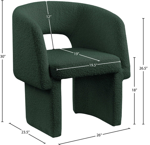 Nikki Green Boucle Fabric Dining Chair / Accent Chair C