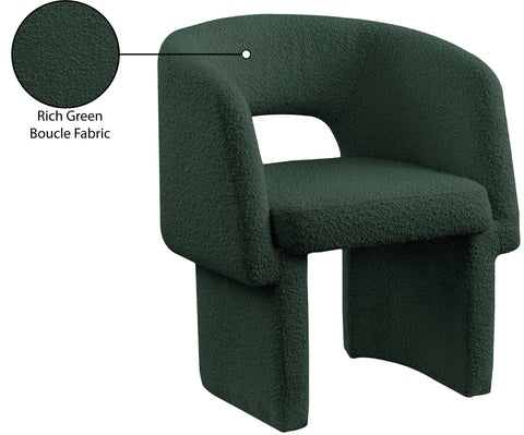 Nikki Green Boucle Fabric Dining Chair / Accent Chair C