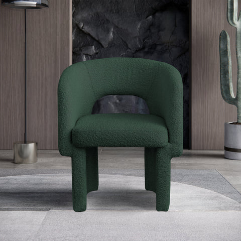 Nikki Green Boucle Fabric Dining Chair / Accent Chair C