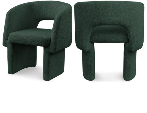 Alden Green Boucle Fabric Upholstered Dining / Accent Chair, 1 Piece