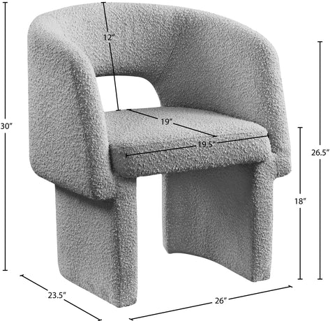Nikki Grey Boucle Fabric Dining Chair / Accent Chair C