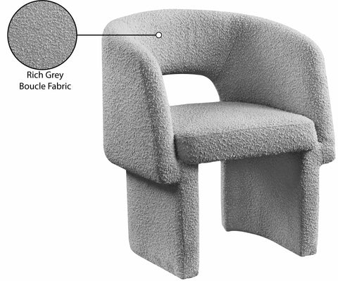 Nikki Grey Boucle Fabric Dining Chair / Accent Chair C