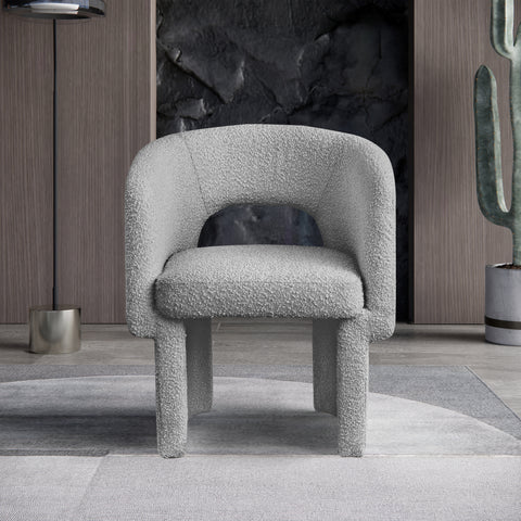 Nikki Grey Boucle Fabric Dining Chair / Accent Chair C