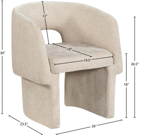 Nikki Beige Chenille Fabric Dining Chair / Accent Chair C