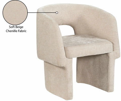 Nikki Beige Chenille Fabric Dining Chair / Accent Chair C