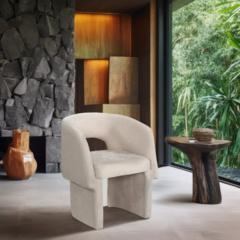Nikki Beige Chenille Fabric Dining Chair / Accent Chair C