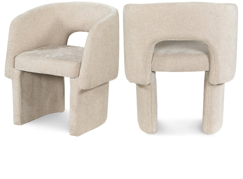 Alden Beige Chenille Fabric Upholstered Dining / Accent Chair, 1 Piece