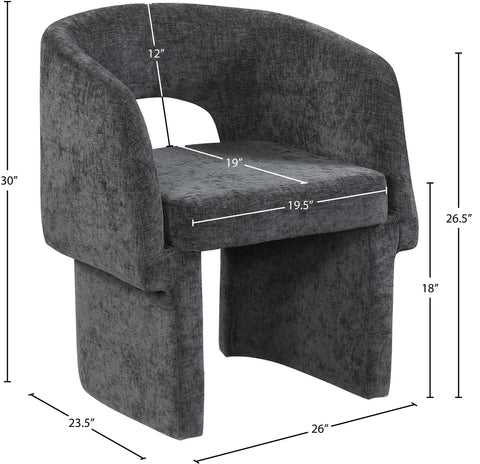 Nikki Black Chenille Fabric Dining Chair / Accent Chair C