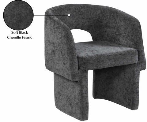 Nikki Black Chenille Fabric Dining Chair / Accent Chair C