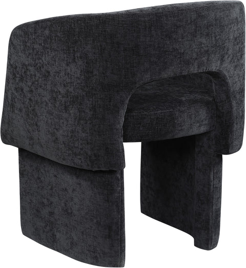 Nikki Black Chenille Fabric Dining Chair / Accent Chair C