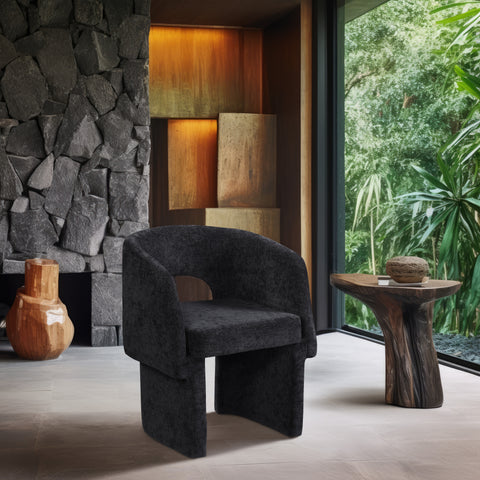 Nikki Black Chenille Fabric Dining Chair / Accent Chair C
