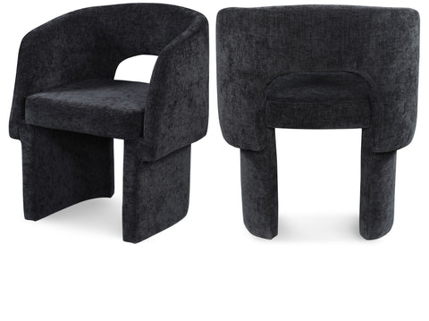 Alden Black Chenille Fabric Upholstered Dining / Accent Chair, 1 Piece