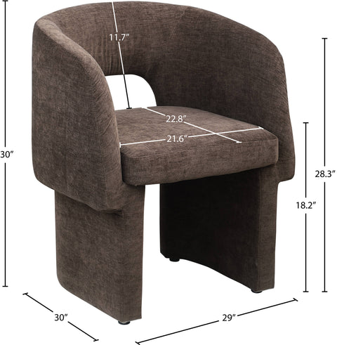 Nikki Brown Chenille Fabric Dining Chair / Accent Chair C