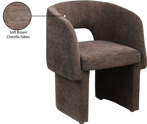 Nikki Brown Chenille Fabric Dining Chair / Accent Chair C