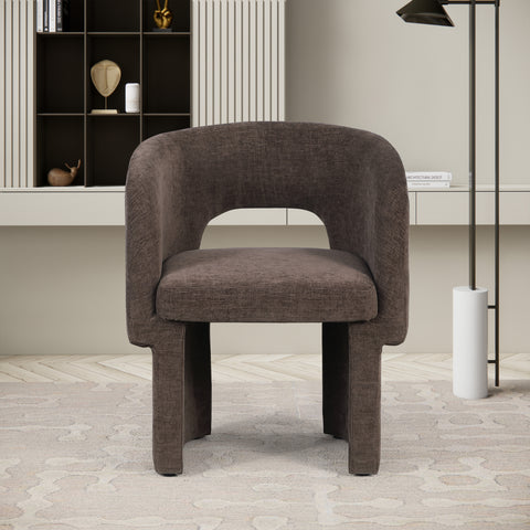 Nikki Brown Chenille Fabric Dining Chair / Accent Chair C
