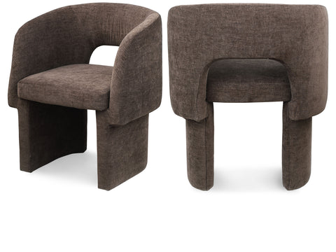 Alden Brown Chenille Fabric Upholstered Dining / Accent Chair, 1 Piece