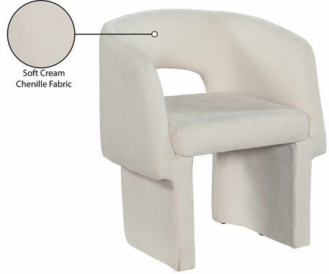 Nikki Cream Chenille Fabric Dining Chair / Accent Chair C