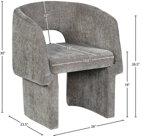 Nikki Grey Chenille Fabric Dining Chair / Accent Chair C