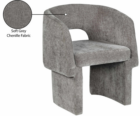 Nikki Grey Chenille Fabric Dining Chair / Accent Chair C