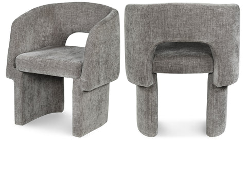 Alden Grey Chenille Fabric Upholstered Dining / Accent Chair, 1 Piece