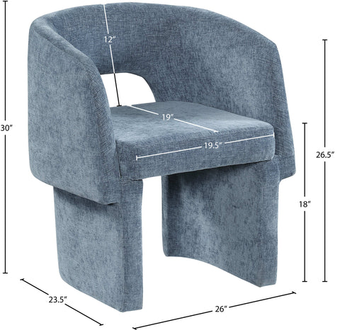 Nikki Light Blue Chenille Fabric Dining Chair / Accent Chair C