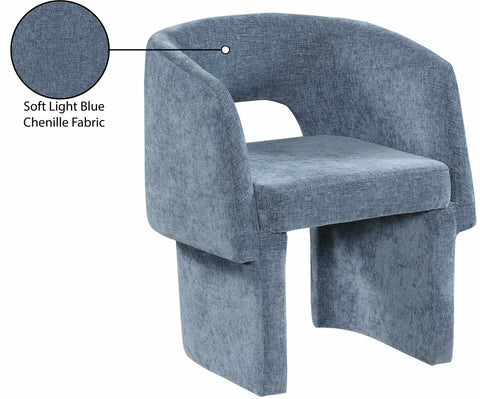 Nikki Light Blue Chenille Fabric Dining Chair / Accent Chair C