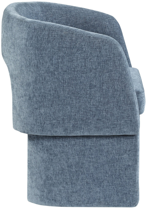 Nikki Light Blue Chenille Fabric Dining Chair / Accent Chair C