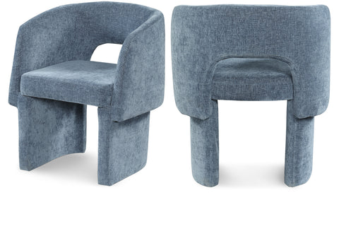 Alden Light Blue Chenille Fabric Upholstered Dining / Accent Chair, 1 Piece