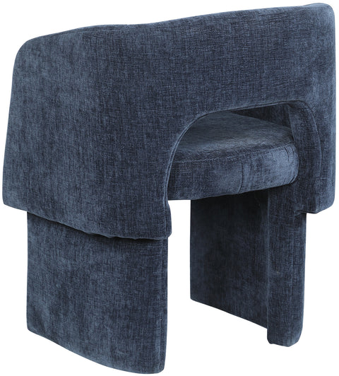 Nikki Navy Chenille Fabric Dining Chair / Accent Chair C