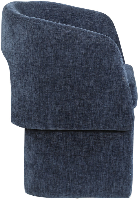 Nikki Navy Chenille Fabric Dining Chair / Accent Chair C