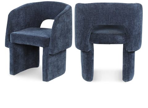 Alden Navy Chenille Fabric Upholstered Dining / Accent Chair, 1 Piece