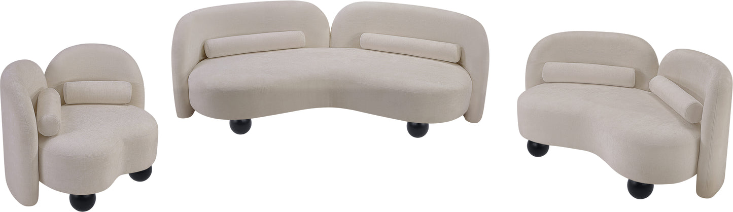 harlow beige chenille fabric chair