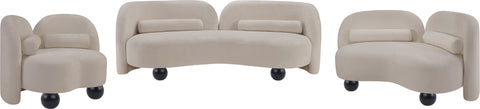 Camden Beige Chenille Fabric Upholstered Chair, 1 Piece