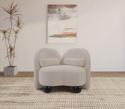 Harlow Beige Chenille Fabric Chair