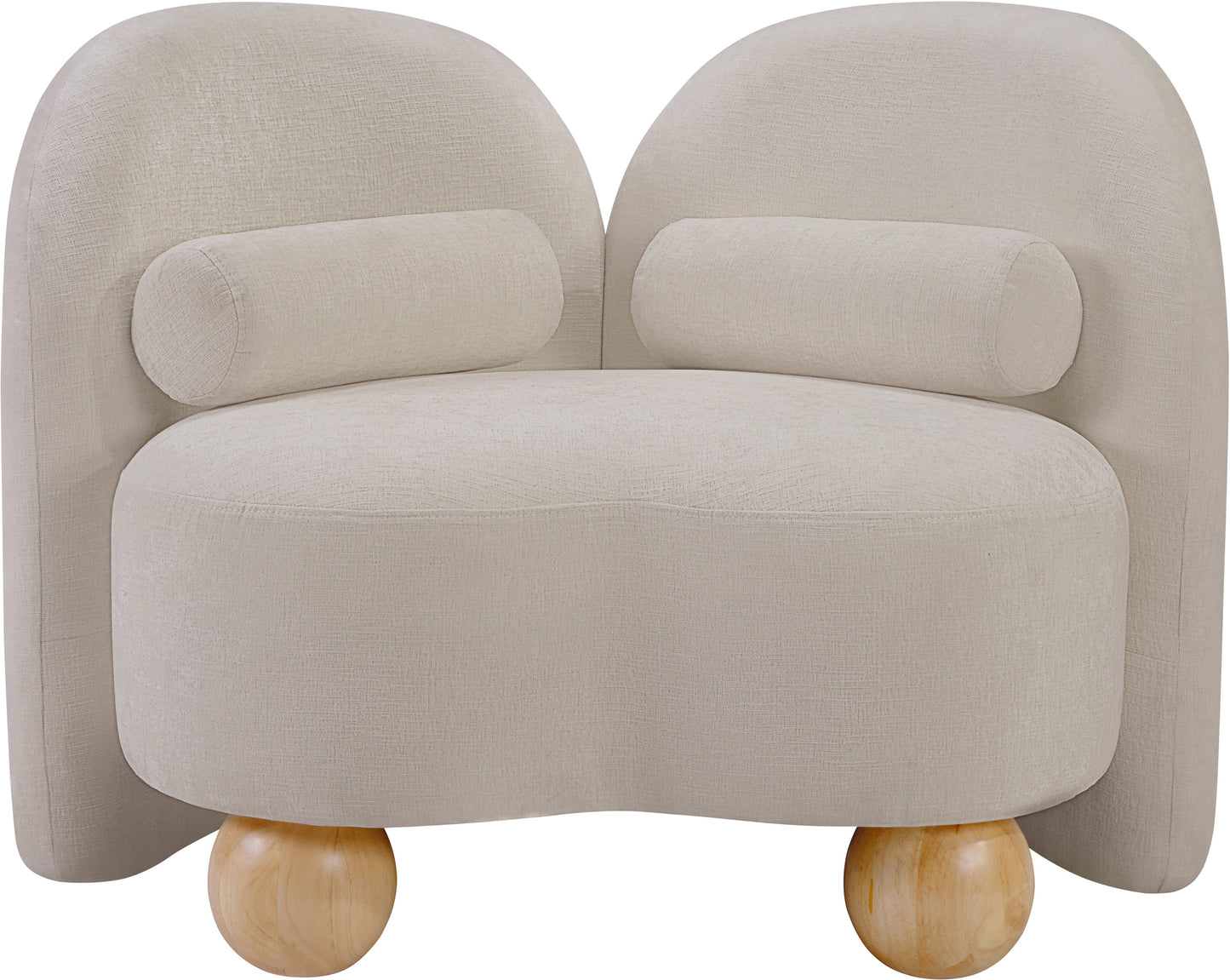 harlow beige chenille fabric chair