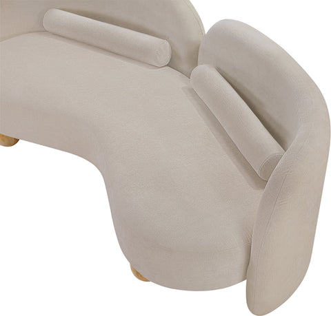 Camden 64" Beige Chenille Fabric Upholstered Loveseat, 1 Piece
