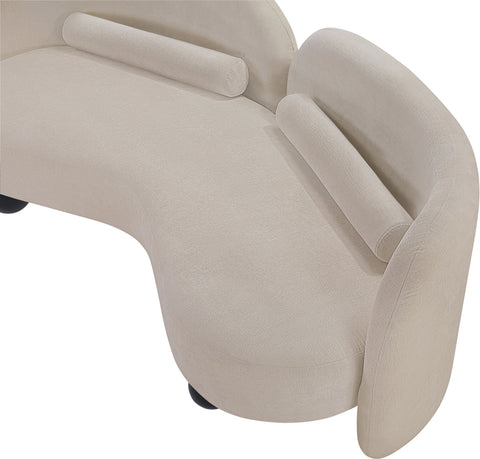 Camden 64" Beige Chenille Fabric Upholstered Loveseat, 1 Piece